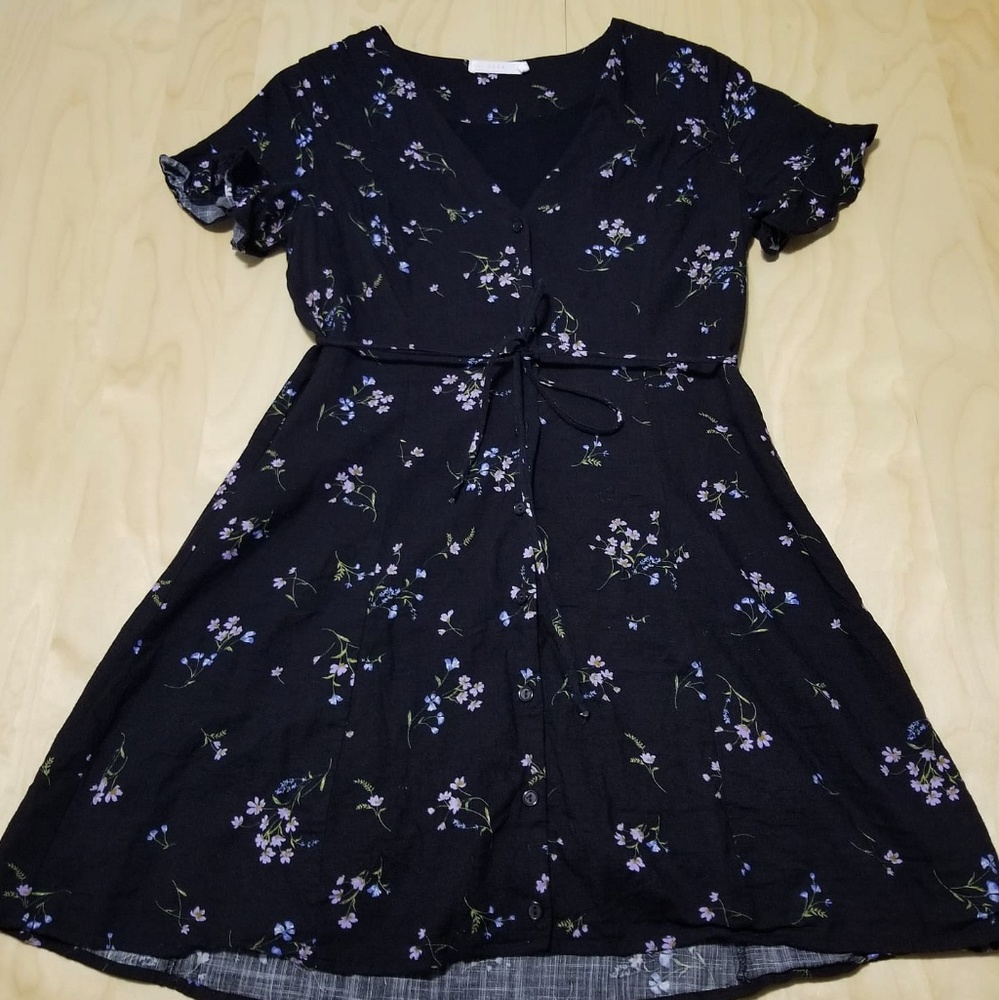 lack Lush dress with floral Design
